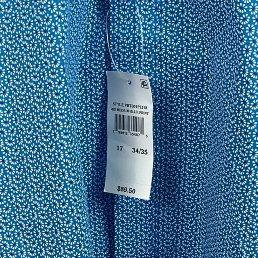 BF1355 NWT Mens Psycho Bunny MODERN Fit Non Iron Stretch Dress Shirt 17 34/35 XL